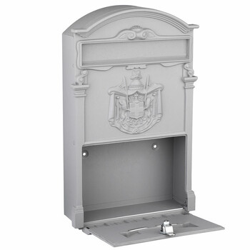BAKAJI  Γραμματοκιβώτιο Τοίχου Αλουμινίου Εξωτερικού Χώρου με Κλειδί Γκρι  02832141