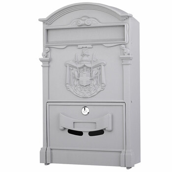 BAKAJI  Γραμματοκιβώτιο Τοίχου Αλουμινίου Εξωτερικού Χώρου με Κλειδί Γκρι  02832141