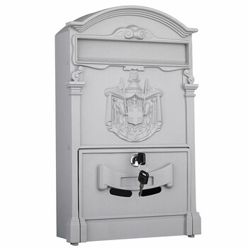 BAKAJI  Γραμματοκιβώτιο Τοίχου Αλουμινίου Εξωτερικού Χώρου με Κλειδί Γκρι  02832141