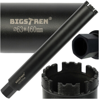 Bigstren Ποτηροτρύπανο 63x450 mm, Ιδανικό για Διάτρηση σε Σκυρόδεμα και Σκληρά Υλικά 27082