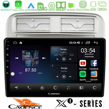 Cadence x2 Series 8core Android14 6+128gb  Fiat Grande Punto 2006-2011 Navigation Multimedia Tablet 9" u-x2-Ft1781