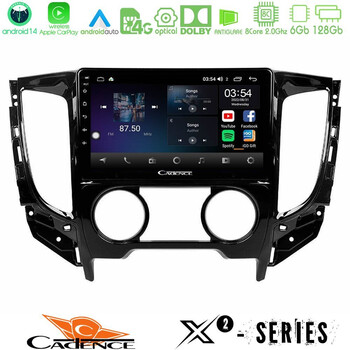 Cadence x2 Series 8core Android14 6+128gb  Mitsubishi L200 2016-> Amp; Fiat Fullback (Manual A/c) Navigation Multimedia Tablet 9" u-x2-Mt0620