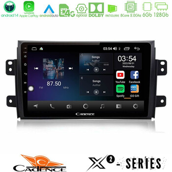 Cadence x2 Series 8core Android14 6+128gb  Suzuki sx4 2006-2014 Fiat Sedici 2006-2014 Navigation Multimedia Tablet 9" u-x2-Sz0649