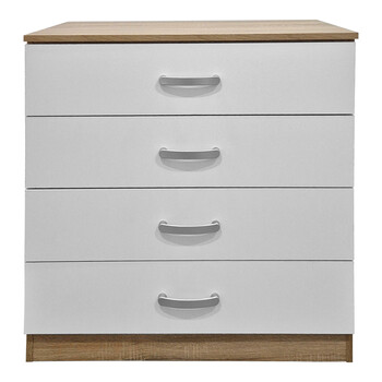 Συρταριέρα Athos pakoworld σε sonoma-λευκή απόχρωση 80x40x79εκ