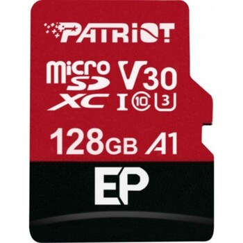 Patriot EP 128 GB microSDXC Black/Red UHS-I U3 Class 10 V30 A1 (PEF128GEP31MCX) (PATRPEF128GEP31MCX)