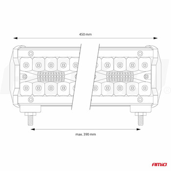 02541/AM ΠΡΟΒΟΛΕΑΣ ΕΡΓΑΣΙΑΣ WORKING LAMP 120 SMD LED 9>36V 36.000lm 6.000>6.500K 450x74x63mm AWL27  AMIO - 1 ΤΕΜ.