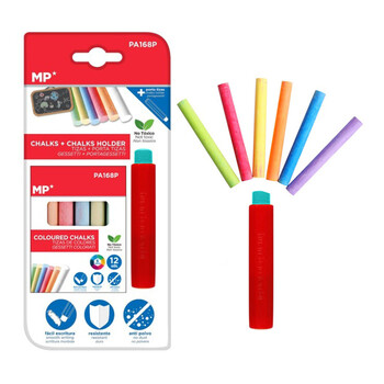 MP σετ χρωματιστές κιμωλίες με θήκη PA168P, διάφορα χρώματα, 12τμχ MP σετ χρωματιστές κιμωλίες με θήκη PA168P, διάφορα χρώματα, 12τμχ