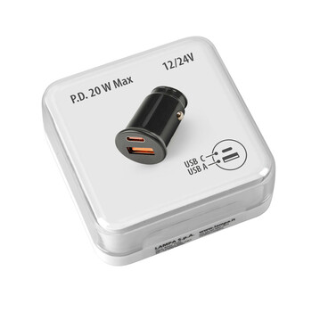 L3869.2 ΦΟΡΤΙΣΤΗΣ ΑΝΑΠΤΗΡΑ ΜΕ 2 ΘΥΡΕΣ USB TYPE A+ TYPE C 20W 12/24V 20W ESSENTIAL LINE LAMPA - 1ΤΕΜ.