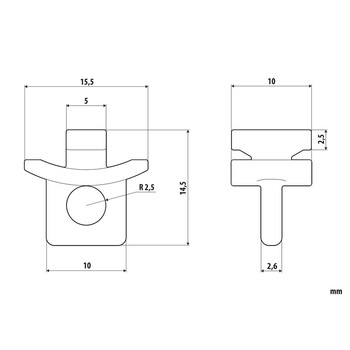 L9711.7 ΓΑΝΤΖΑΚΙΑ ΚΟΥΡΤΙΝΑΣ ΦΟΡΤΗΓΟΥ F-2 6mm U-TYPE  LAMPA - 10 ΤΕΜ.