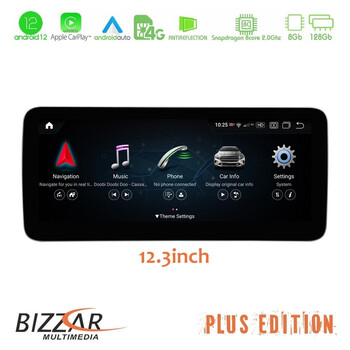 Bizzar oem Mercedes c Class (W205) Ntg5.5 Android12 (8+128gb) Navigation Multimedia 12.3″ Anti-Reflection u-mb-7128f