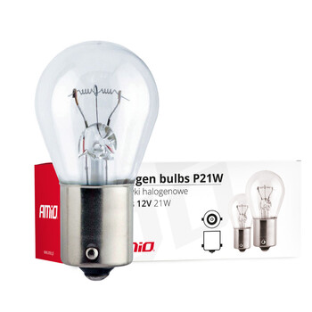 01491/AM ΛΑΜΠΑΚΙΑ ΜΟΝΟΠΟΛΙΚΑ ΑΛΟΓΟΝΟΥ P21W 12V 21W BA15s ΣΕ ΚΟΥΤΙ  ΑMiO - 10 TEM.