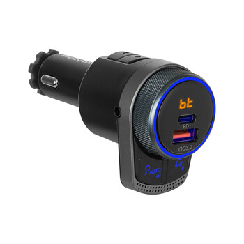URZ0486 . Πομπός FM αυτοκινήτου με USB C και USB A Peiying