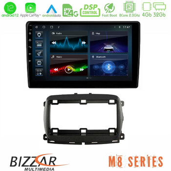 Bizzar m8 Series Fiat 500 2016> 8core Android12 4+32gb Navigation Multimedia Tablet 9 u-m8-Ft1150