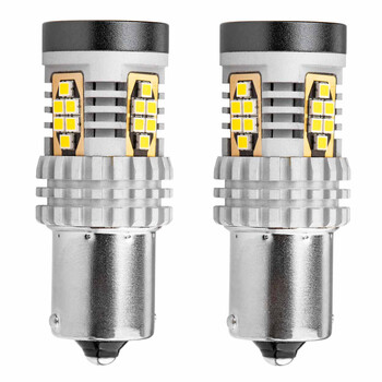 02797/AM ΛΑΜΠΑΚΙΑ ΜΟΝΟΠΟΛΙΚΑ LED ΛΕΥΚΑ CAN-BUS P21W BA15S 12/24V 24xSMD 3020 ΑMiO - 2 TEM.