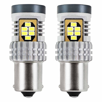 02797/AM ΛΑΜΠΑΚΙΑ ΜΟΝΟΠΟΛΙΚΑ LED ΛΕΥΚΑ CAN-BUS P21W BA15S 12/24V 24xSMD 3020 ΑMiO - 2 TEM.