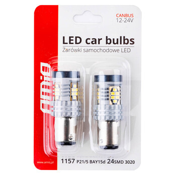 02799/AM ΛΑΜΠΑΚΙΑ ΜΟΝΟΠΟΛΙΚΑ LED ΛΕΥΚΑ CAN-BUS P21W BA15S 1156 39xSMD 2016 ΑMiO - 2 TEM.