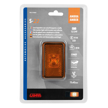 L4156.1 ΦΩΣ ΟΓΚΟΥ 12/24V  1LED ΜΕ ΒΑΣΗ ΚΑΙ ΑΝΑΚΛΑΣΤΗΡΑ ΠΟΡΤΟΚΑΛΙ  LAMPA - 1 TEM.