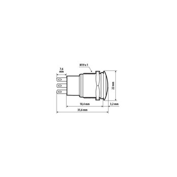 L4557.7 ΔΙΑΚΟΠΤΗΣ ΜΠΟΥΤΟΝ (BUTTON) 12/24V 5Amax 5PIN IP65 ON/OFF ME LED ΠΟΡΤΟΚΑΛΙ ΑΝΟΞΕΙΔΩΤΟ ΑΤΣΑΛΙ LAMPA - 1 TEM.
