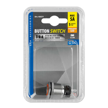 L4557.7 ΔΙΑΚΟΠΤΗΣ ΜΠΟΥΤΟΝ (BUTTON) 12/24V 5Amax 5PIN IP65 ON/OFF ME LED ΠΟΡΤΟΚΑΛΙ ΑΝΟΞΕΙΔΩΤΟ ΑΤΣΑΛΙ LAMPA - 1 TEM.