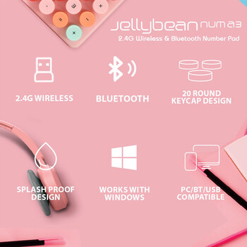ALCATROZ NUMERIC PAD JELLYBEAN NUM A3 CRAYON PINK