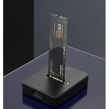 CABLEXPERT DESKTOP USB TYPE-C M2 SATA & NVME SSD DRIVE DOCKING STATION BLACK