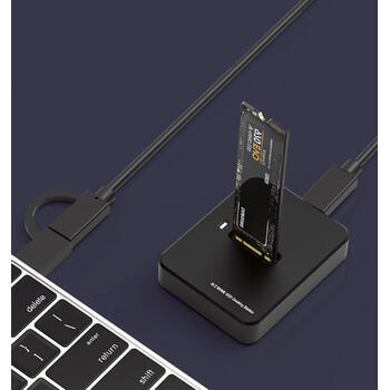 CABLEXPERT DESKTOP USB TYPE-C M2 SATA & NVME SSD DRIVE DOCKING STATION BLACK