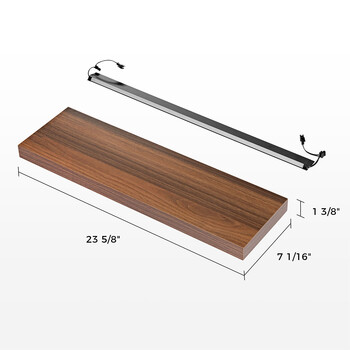 Ράφια τοίχου με φωτισμό - Eureka Ergonomic® ERK-AFS-24-WN-EU 600x180x36mm