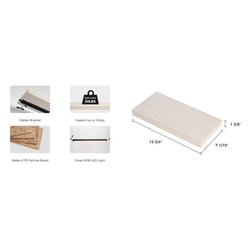 Ράφια τοίχου με φωτισμό - Eureka Ergonomic® ERK-AFS-17-WN-EU 400x180x36mm
