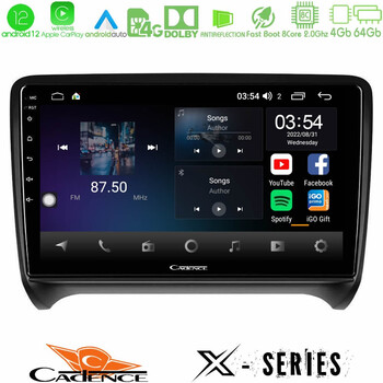 Cadence x Series Audi tt b7 8core Android12 4+64gb Navigation Multimedia Tablet 9 u-x-Au0828