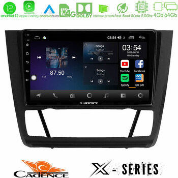 Cadence x Series bmw 1series E81/e82/e87/e88 (Auto A/c) 8core Android12 4+64gb Navigation Multimedia Tablet 9 u-x-Bm1012