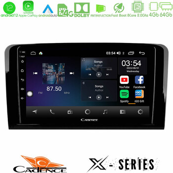 Cadence x Series Mercedes Ml/gl Class 8core Android12 4+64gb Navigation Multimedia Tablet 9 u-x-Mb0761