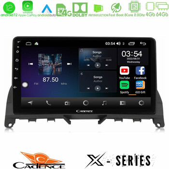 Cadence x Series Mercedes c Class W204 8core Android12 4+64gb Navigation Multimedia 9 u-x-Mb0842
