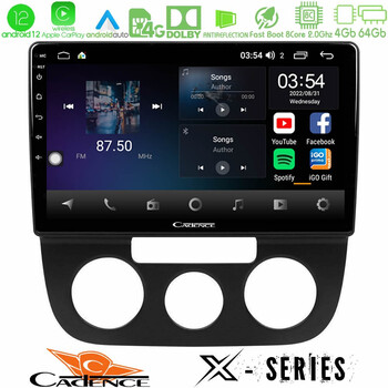 Cadence x Series vw Jetta 8core Android12 4+64gb Navigation Multimedia Tablet 10 u-x-Vw0393