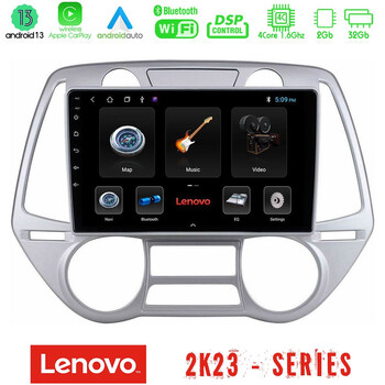 Lenovo car pad Hyundai i20 2009-2012 Auto a/c 4core Android 13 2+32gb Navigation Multimedia Tablet 9 u-len-Hy0709
