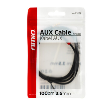 03269/AM ΚΑΛΩΔΙΟ ΣΥΝΔΕΣΗΣ AUX MINI JACK>JACK 3,5mm 100cm ΑMiO - 1 TEM.