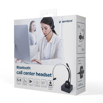 GEMBIRD BLUETOOTH CALL CENTER MONO HEADSET BLACK