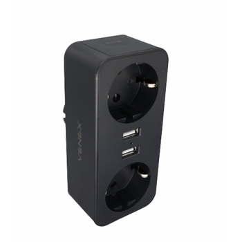 jager ΤΑΦ ΣΟΥΚΟ VENEX -  2 ΘΕΣΕΙΣ ΣΟΥΚΟ - 2 ΘΥΡΕΣ USB (TB2U2E)