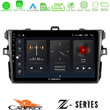 Cadence z Series Toyota Corolla 2007-2012 8core Android12 2+32gb Navigation Multimedia Tablet 9 u-z-Ty0502