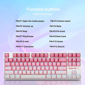 Gaming πληκτρολόγιο - Redragon K645W-GP-RGB (Pink)