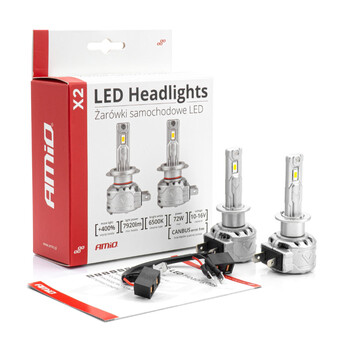 02970/AM ΛΑΜΠΕΣ LED CAN BUS  X2 SERIES ΜΕ ΑΝΕΜΙΣΤΗΡΑΚΙ H1 10-16V 72W 6.500K 7.920lm +400% ΑMiO - 2 TEM.