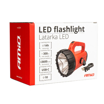 03274/AM ΦΑΚΟΣ ΧΕΙΡΟΣ LED 3.600mAh 300lm USB-C ΕΠΑΝΑΦΟΡΤΙΖΟΜΕΝΟΣ​​ ΑMiO - 1 TEM.