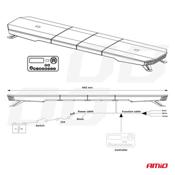 03344/AM ΣΤΡΟΜΠΟ ΜΠΑΡΑ 12/24V 156xSMD LED 46'' 51 ΧΡΗΣΕΩΝ ΜΕ ΦΙΣ ΑΝΑΠΤΗΡΑ ΒΙΔΩΤΗ 1168x280X82mm​ ΑMiO - 1 TEM.