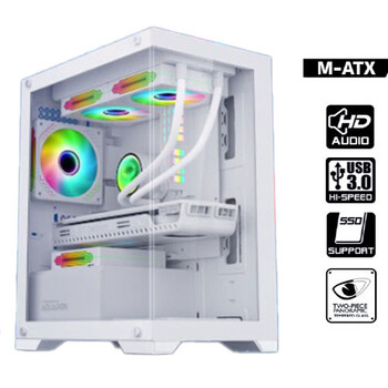 ARMAGGEDDON GAMING PC CASE MATX AQUARON WHITE