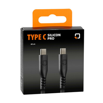 L9179.0 ΚΑΛΩΔΙΟ ΦΟΡΤΙΣΗΣ USB TYPE C > TYPE C 3000mA/60W (PD POWER DELIVERY) ΣΙΛΙΚΟΝΗΣ ΜΑΥΡΟ 60cm OPTILINE​​ LAMPA - 1 TEM.