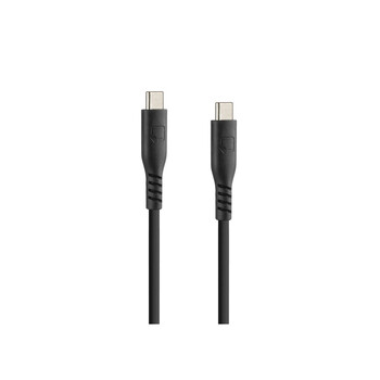 L9179.1/T ΚΑΛΩΔΙΟ ΦΟΡΤΙΣΗΣ USB TYPE C > TYPE C 3000mA/60W (PD POWER DELIVERY) ΣΙΛΙΚΟΝΗΣ ΜΑΥΡΟ 150cm OPTILINE​​ LAMPA - 1 TEM.