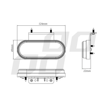 02375/AM ΦΩΣ ΟΓΚΟΥ ΦΟΡΤΗΓΟΥ LED ΛΕΥΚΟ ΟΒΑΛ 10-30V 124x49x22mm ΑΔΙΑΒΡΟΧΟ OM-01-W AMIO 1ΤΕΜ.