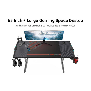 Gaming Γραφείο - Eureka Ergonomic® ERK-GIP-55B-V2-EU 148x60x79.5cm