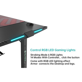 Gaming Γραφείο - Eureka Ergonomic® ERK-GIP-55B-V2-EU 148x60x79.5cm