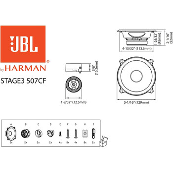 JBL STAGE3 507CF (5 ¼”, 130mm - 135W)