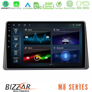 Bizzar m8 Series Dacia Duster 2019-&Gt; 8core Android13 4+32gb Navigation Multimedia Tablet 9 u-m8-Dc0628